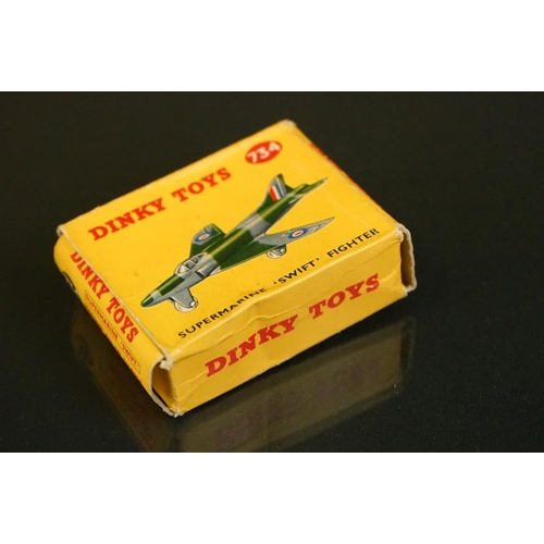 1404 - Seven boxed Dinky diecast model planes to include 715 Bristol 173 Helicopter (propellers loose), 736... 