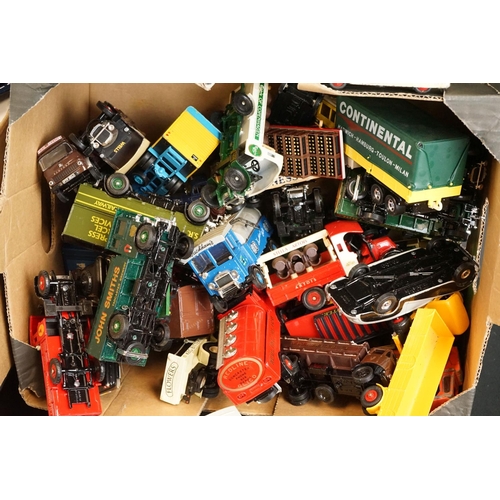 1188 - Large quantity of play worn diecast models, many commercial vehicles, to include Corgi, Dinky, Match... 