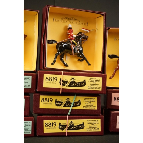 213 - 12 Boxed Britains Special Collectors Edition metal figures to include 4 x 8820 11th Hussars, 4 x 881... 