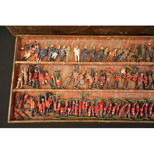 233 - Large collection of early-mid 20th C metal figures to include Britains examples, include military so... 
