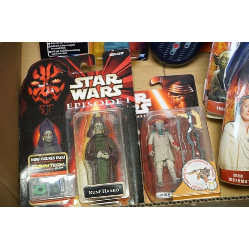425 - Star Wars - 67 Carded Hasbro figures to include 11 x Episode I (Anakin Skywalker, Padme Naberrie, Ba... 