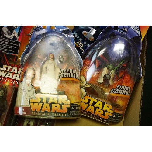 425 - Star Wars - 67 Carded Hasbro figures to include 11 x Episode I (Anakin Skywalker, Padme Naberrie, Ba... 