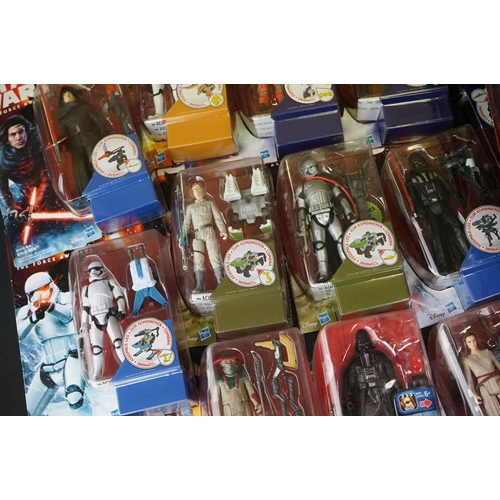 426 - Star Wars - 47 Carded Hasbro figures to include The Force Awakens (Admiral Ackbar, Kylo Ren, Finn, H... 