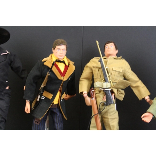 518 - Action Man - Five Original Palitoy Action Man Figures, all with flock hair and gripping hands, dress... 