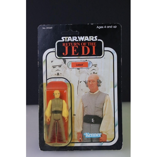 376 - Star Wars - Carded Kenner Return of the Jedi Lobot figure, 77 back, punched, discolouring to gd bubb... 