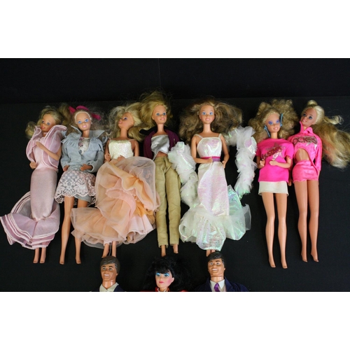 617 - Quantity of 10 x Mattel Barbie dolls in gd condition with clothing plus 2 x carded Pedigree Sindy ou... 