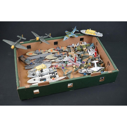 1318 - Around 50 play worn military planes and boats to include Matchbox, Dinky etc, mainly circa 1960s to ... 