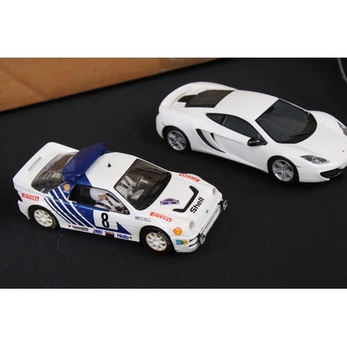 1306 - Quantity of Scalextric to include 1 x cased C3156 Ford RS 200 No.8 slot car, 3 x slot cars, track, 4... 