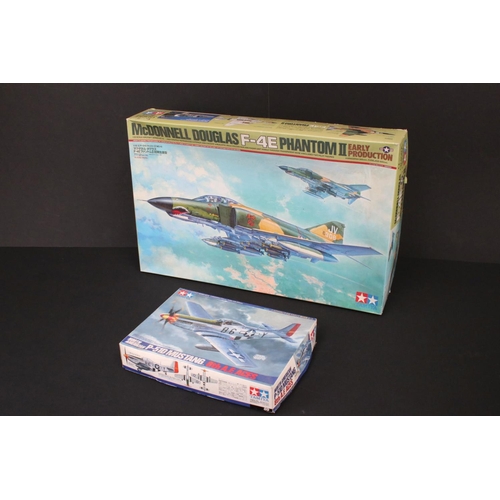 489 - Two boxed Tamiya plastic model kits to include 1/32 McDonnell Douglas F-4E Phantom II (appears compl... 