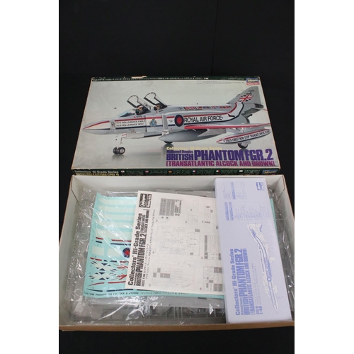 491 - 10 Boxed Hasegawa 1/48 plastic model kits featuring F-4S Phantom II, British Phantom FG Mk.1, RF-4B ... 