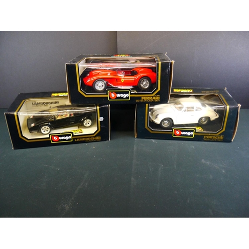 1287 - 13 Boxed Burago diecast models to include 3019 Ferrari, 3021 Porsche, 3008 Alfa Romeo, 3002 Mercedes... 