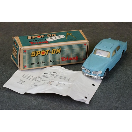 1460 - Three boxed Triang Spot On diecast models to include 216 Volvo 122s in pale blue, 155 Austin Taxi FX... 