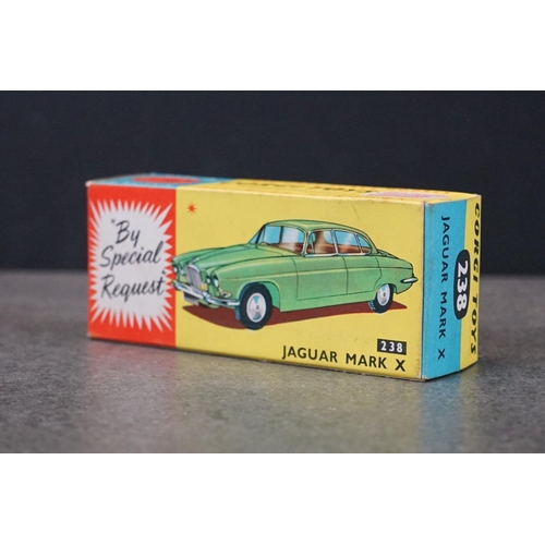 1467 - Boxed Corgi 238 Jaguar Mark X By Special Request diecast model in pale blue, red interior, a few pai... 