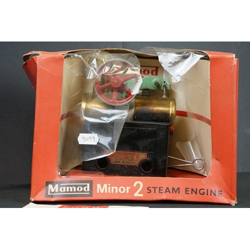 154 - Boxed Mamod Minor 2 Stationary Steam Engine, signs of use but gd condition, damage to box, plus a bo... 