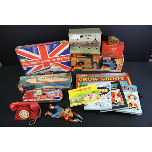 507 - Quantity of toys & board games to include boxes MS Yacht Remo, 4 x Tin Plate, boxed Vulcan Countess ... 