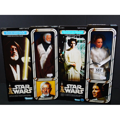 557 - Star Wars - Two original Kenner large size action figures to include Princess Leia Organa and Ben Ob... 