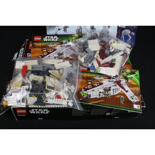 292 - Lego - Four boxed Lego Star Wars sets to include 75021 Republic Gunship, 75054 AT-AT, 7877 Naboo Sta... 