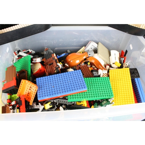 304 - Lego - Large Collection of various Lego pieces featuring bricks, wheels, booklets, etc (2 boxes)