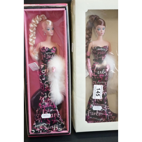 145 - Two boxed ltd edn 45th Anniversary Mattel Barbie Fashion Model Collection dolls and sets to include ... 