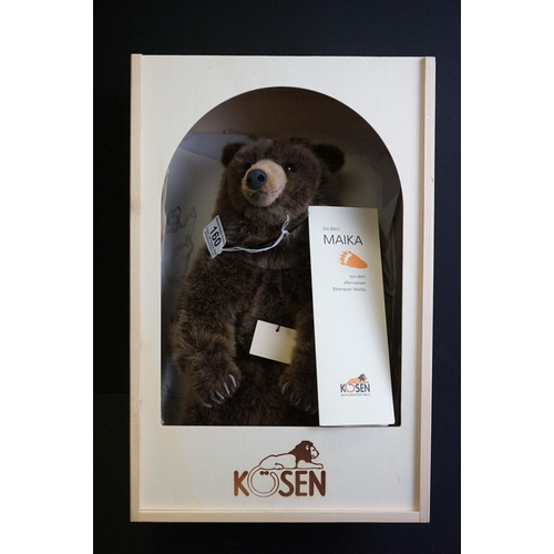 160 - Kosen Bears ltd edn Maika Bear with box, certificate, original tags and paperwork, numbered 171/300 ... 