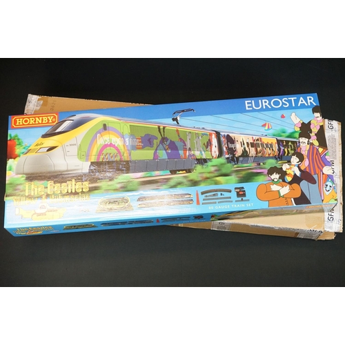 1 - Ex shop stock - Boxed Hornby OO gauge R1253 The Beatles Yellow Submarine train set, complete & unuse... 