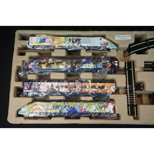 1 - Ex shop stock - Boxed Hornby OO gauge R1253 The Beatles Yellow Submarine train set, complete & unuse... 