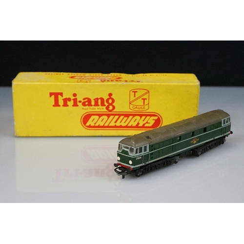 118 - Three boxed Triang TT Gauge locomotives to include T96 AIA-AIA Diesel Loco green livery, T93 4-6-2 M... 