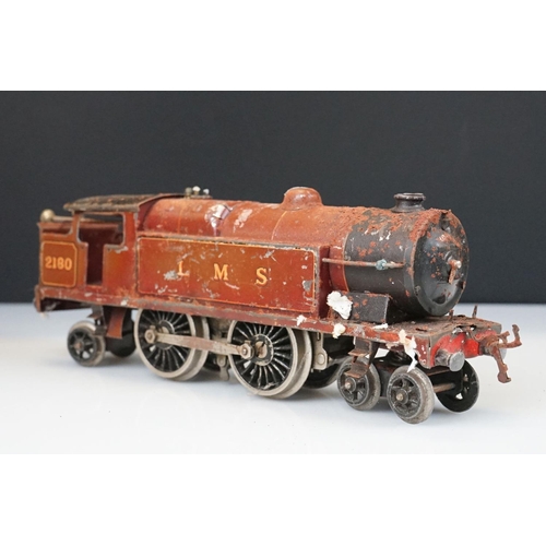 121 - Seven Hornby O gauge locomotives in play worn condition to include 4-4-2 LMS 2180, 0-4-0 LMS 2115, 0... 