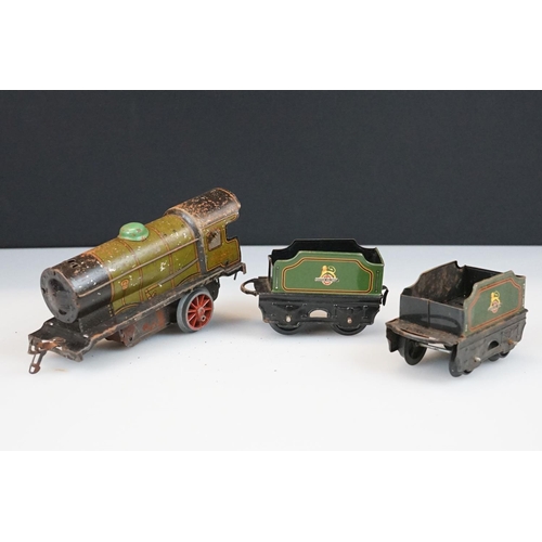 121 - Seven Hornby O gauge locomotives in play worn condition to include 4-4-2 LMS 2180, 0-4-0 LMS 2115, 0... 