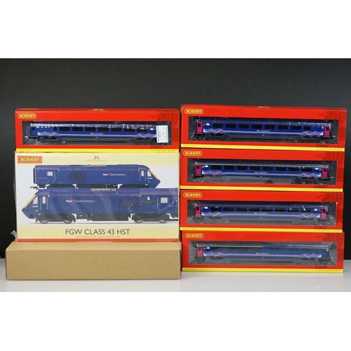 24 - Ex shop stock - Boxed Hornby OO gauge DCC Ready R3958 FGW Class 43 HST Train Pack plus 5 x Hornby OO... 