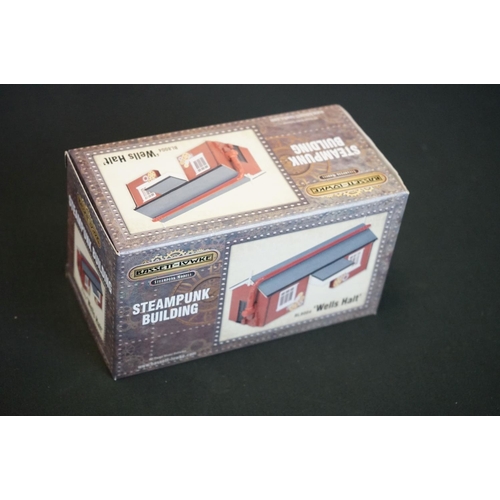 47 - Ex shop stock - Five boxed Bassett Lowke OO gauge Steampunk Buildings to include BL8005 The Dinosaur... 