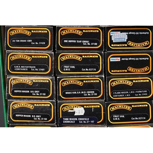 48 - 33 Boxed Palitoy Mainline OO gauge items of rolling stock to include wagons and vans featuring 37433... 