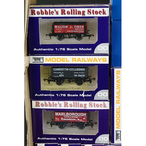 49 - 25 Boxed Dapol OO gauge items of rolling stock to include wagons, vans and tankers featuring 4F03101... 