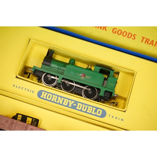 130 - Boxed Hornby Dublo Set 2006 0-6-0 Tank Goods Train with locomotive & 3 x items of rolling stock plus... 