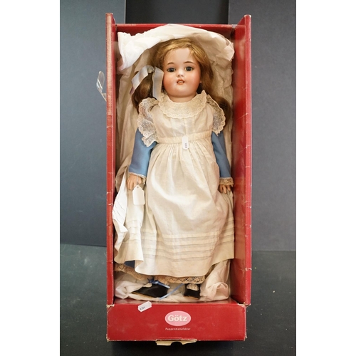 206 - Simon & Halbig bisque headed doll with blue glass eyes, teeth, restoration to left eye and fingers, ... 