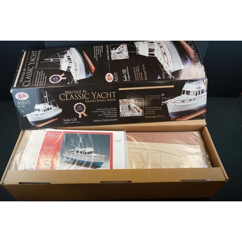 235 - Boxed Amati Heritage 1/20 46 Classic Yacht Grand Banks Model with fittings plus a boxed Ripmax Jacka... 