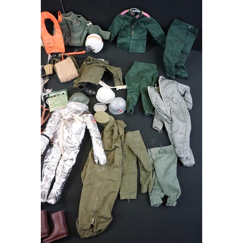 268 - Action Man - Quantity of original Palitoy accessories to include space outfit, uniforms, weapons, bo... 