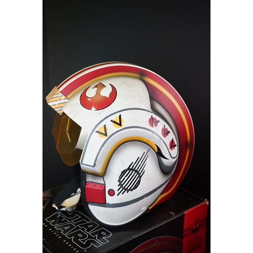 248 - Star Wars - Two boxed Hasbro The Black Series Battle Helmets to include Poe Dameron Electronic Helme... 