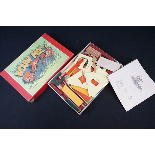 285 - Quantity of mid 20th C wooden and metal construction toys and bricks to include Dutch examples featu... 