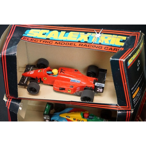 286 - Quantity of Scalextric to to include 2 x cased Motorcycle Combination slot cars (C281 Red & C282 Gre... 