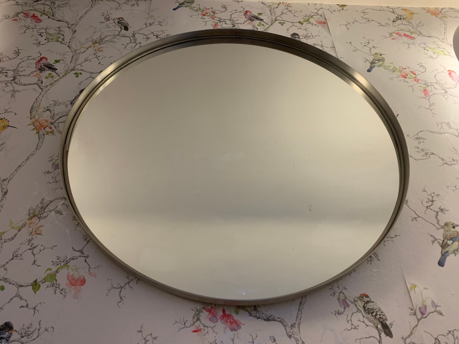Large Round Chrome Frame Mirror (collection only for this item)