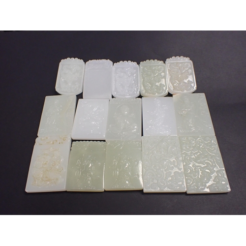 A Collection Of Modern Jade Effect Embossed Tablets Mostly Approx 2 1