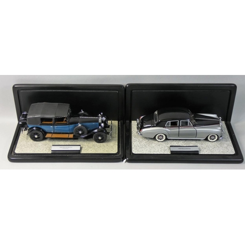 5 - Franklin Mint precision models, 1:24 scale 1929 Rolls Royce Phantom 1, together with a 1955 Rolls Ro... 