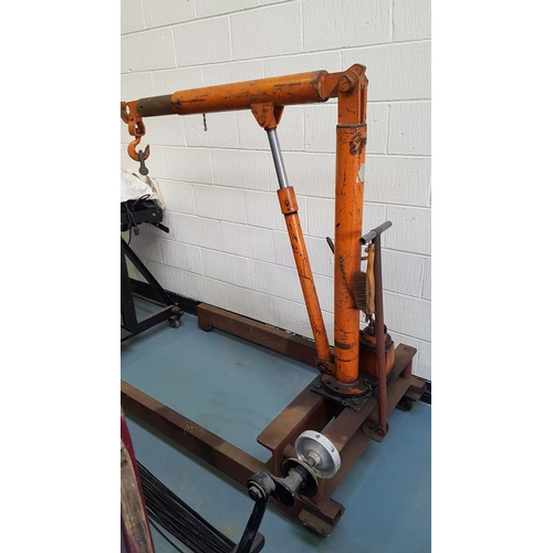 An Epco heavy duty hydraulic engine hoist, with extendable arm, on four