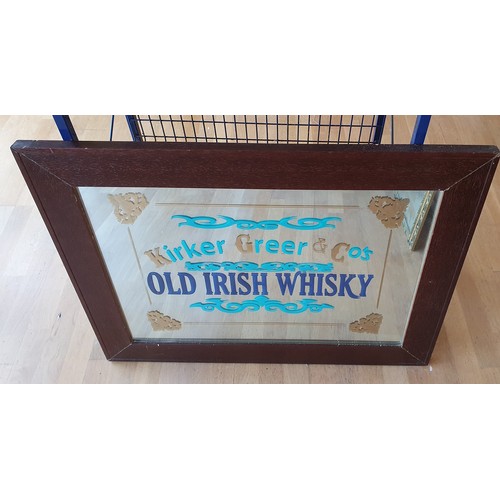7 - A mirror with painted Old Irish Whisky advertisement, 67 x 88 cm overall.