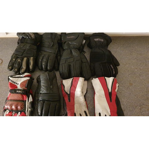 20 - Eight pairs of motorcycle gloves
