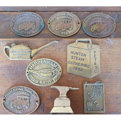 55 - Various brass steam rally plaques (9).