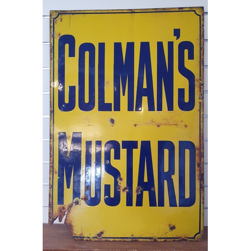 137 - A vitreous enamel advertising sign, Colman's Mustard, 91 x 61 cm.