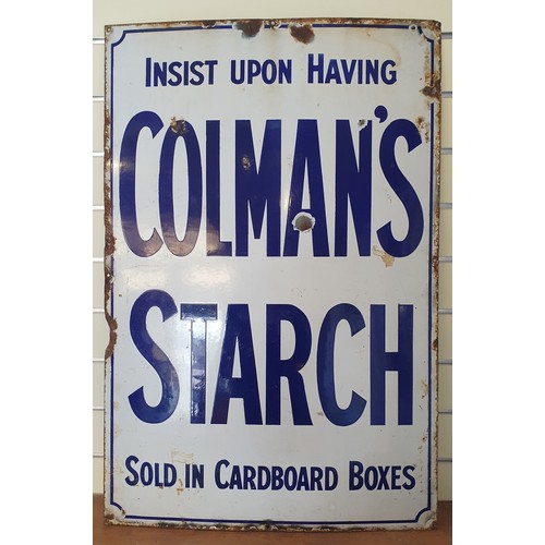 138 - A vitreous enamel advertising sign, Colman's Starch, 91 x 61 cm.