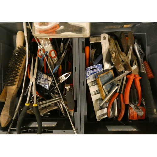 43 - Two boxes of various tools.